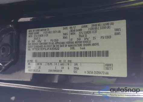 2018 Ford F-150 Xl z USA, uszkodzony, nr VIN 1FTEX1EP2JFA53522